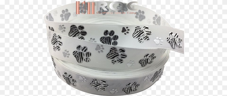 Paw Print Grosgrain Ribbon 78 White Ribbons With Zebra Ceramic, Accessories, Birthday Cake, Cake, Cream Png