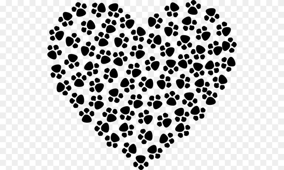 Paw Print Heart Free, Gray Png Image