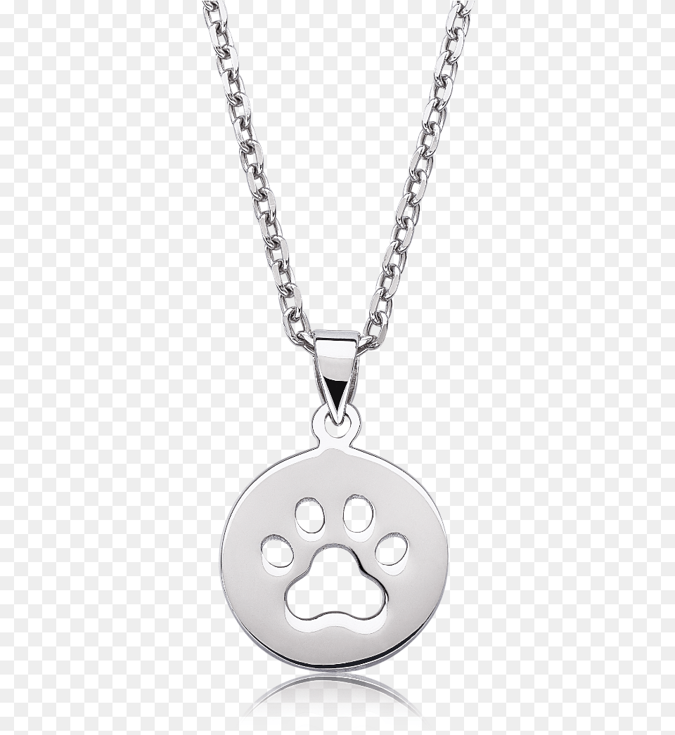 Paw Print Medal Pendant In Sterling Silver Paw Print Sterling Silver Necklace, Accessories, Jewelry Free Png