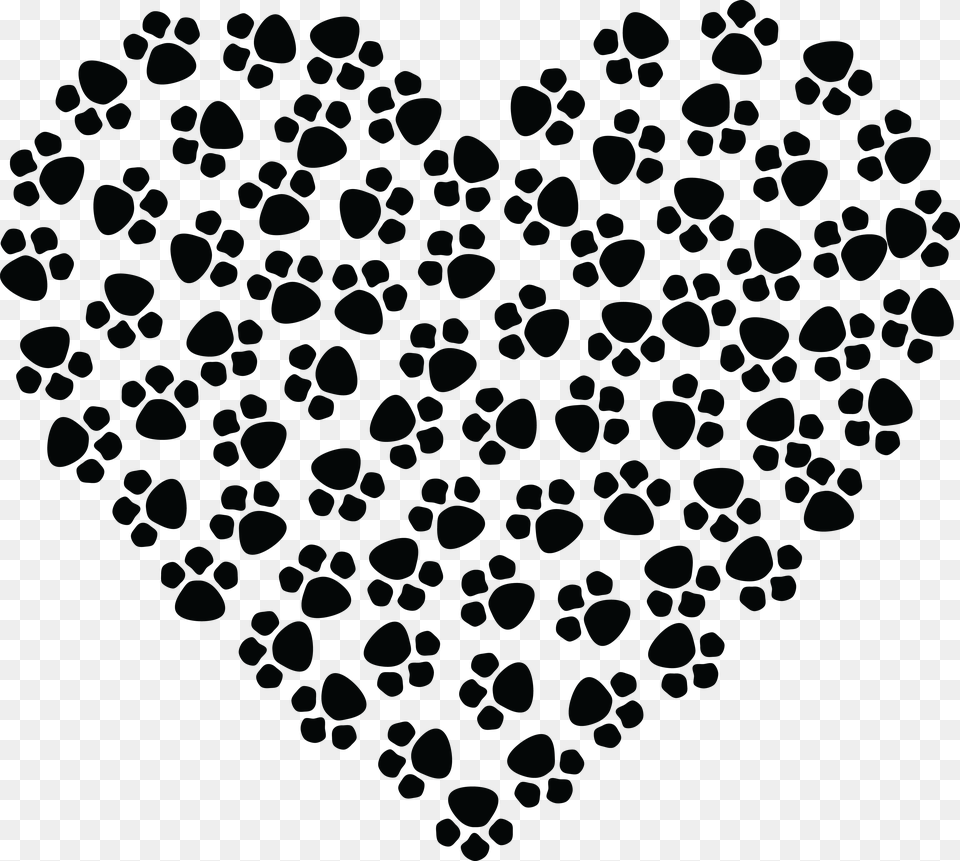 Paw Prints Heart Clip Arts Paw Print Heart Clipart, Silhouette, Pattern, Nature, Night Free Transparent Png