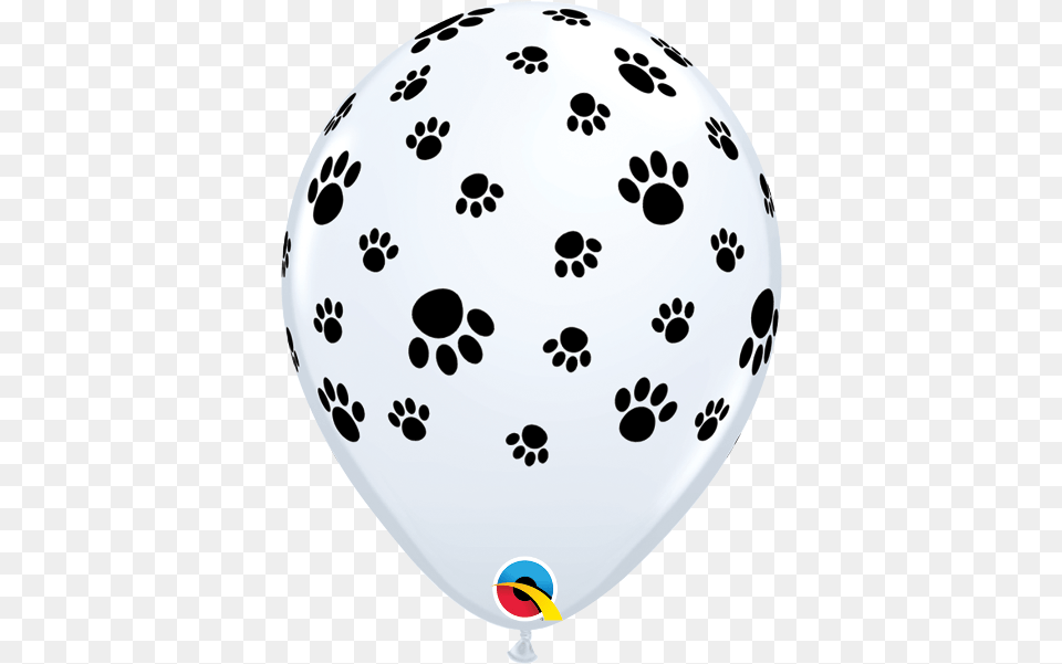 Paw Prints White Inflated Happy Birthday Dog Balloons, Balloon, Nature, Outdoors, Snow Free Transparent Png