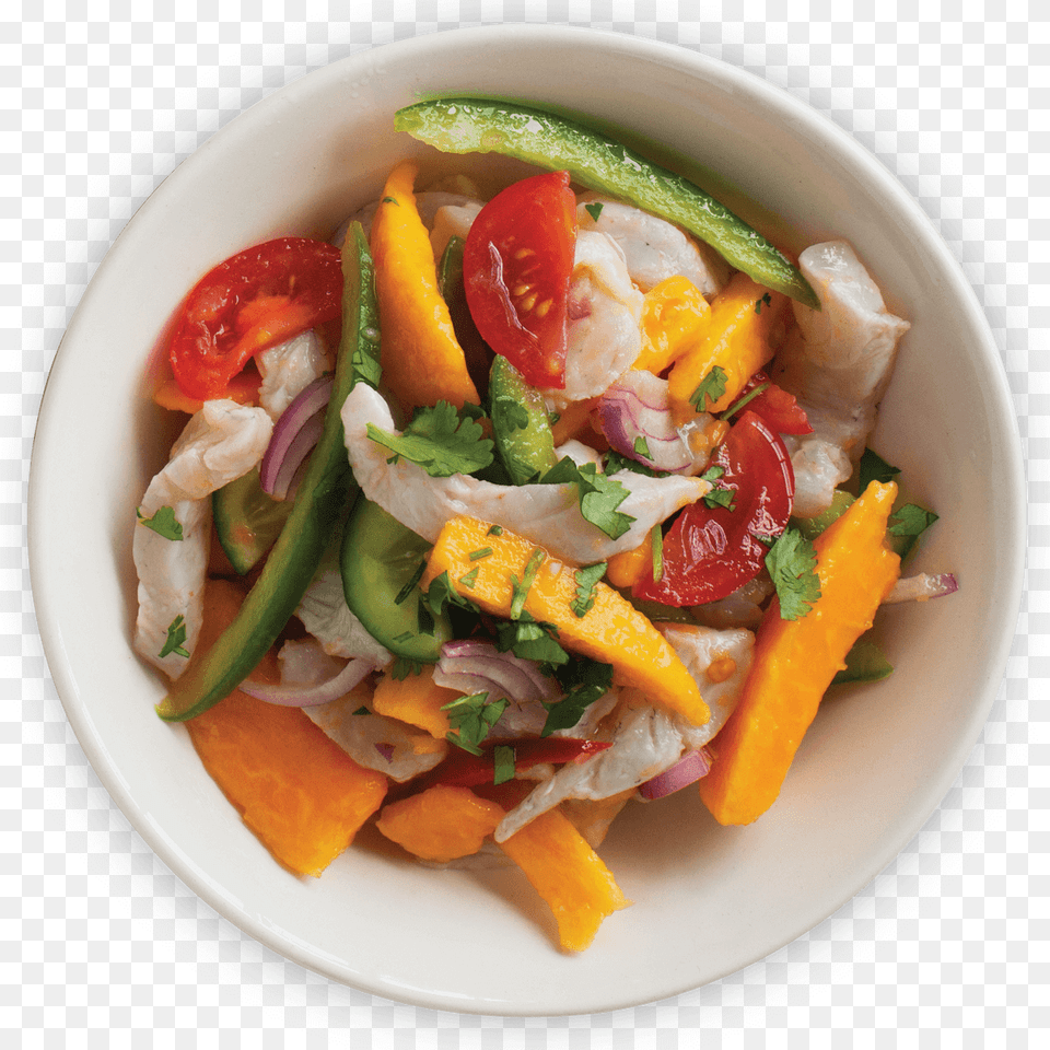 Pawpaw Fish Ceviche Panzanella, Food, Meal, Plate, Lunch Free Transparent Png