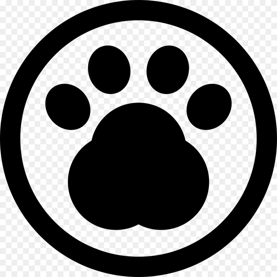 Pawprint In A Circle Of Pet Hotel Sign Pet Icon, Stencil, Ammunition, Grenade, Weapon Png