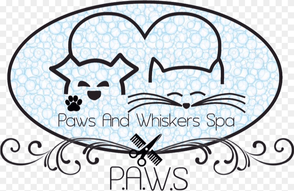Paws And Whiskers Spa Scroll Line, Logo Free Transparent Png
