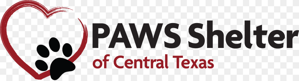 Paws Shelter Of Central Texas, Logo, Heart Png Image