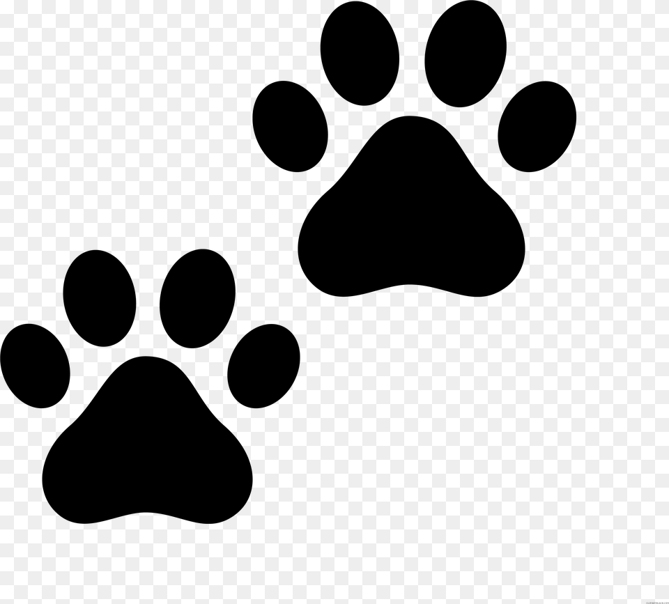 Pawsnoutclip Artfootprintblack And White Paw Print Clipart Black And White, Gray Free Png