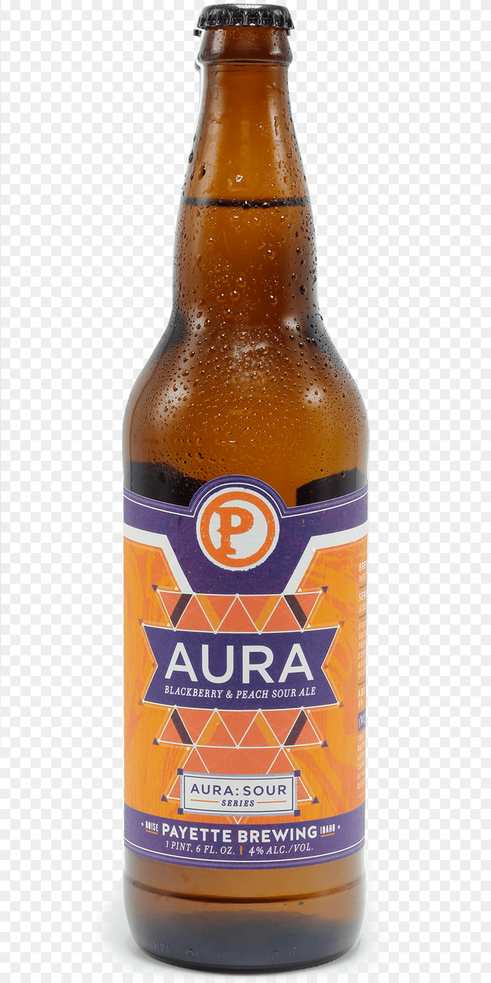 Payettebrewing Aurablackberryamppeach Sourale Beer Bottle, Alcohol, Beer Bottle, Beverage, Lager Free Png