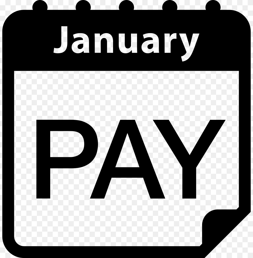 Payment January Calendar, Sign, Symbol, Text Free Png Download