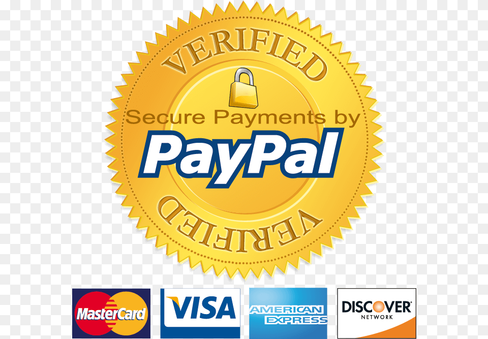 Paypal Verified Logo Credit Card, Badge, Gold, Symbol Free Transparent Png