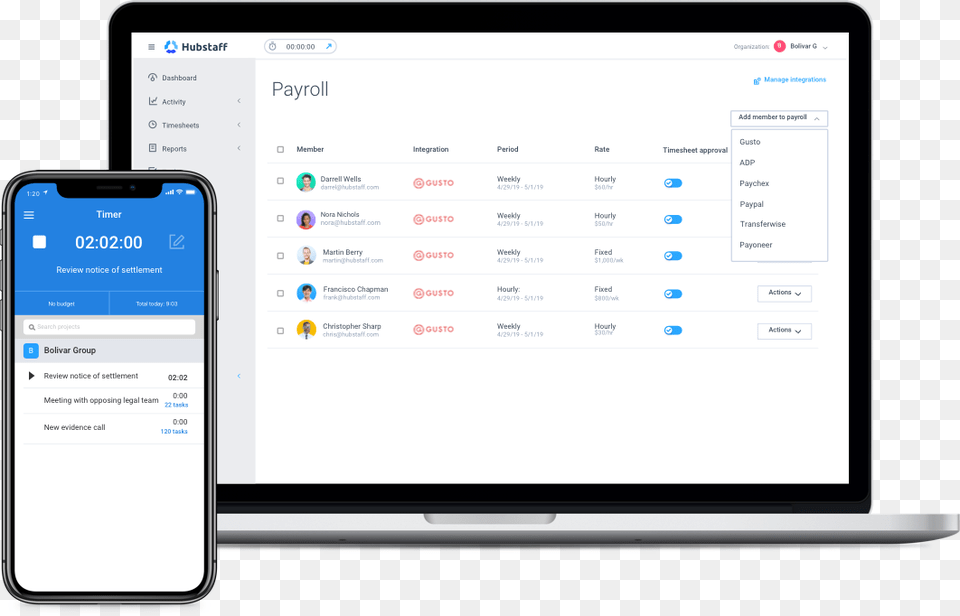 Payroll In Hubstaff Gusto Mobile Time Tracking, Electronics, Phone, Mobile Phone, Person Png