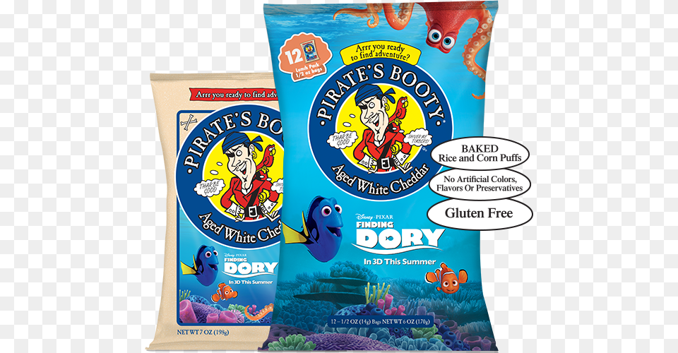 Pb Packaging Pirate39s Booty Baked Rice And Corn Puffs Aged White, Baby, Person, Animal, Fish Free Png Download