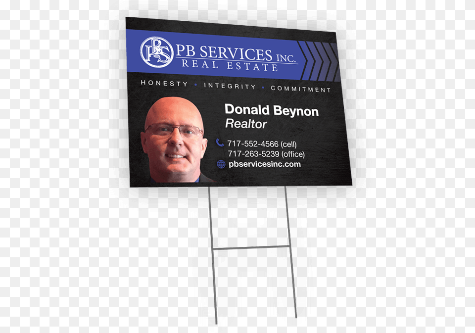 Pb Services Real Estate Sign Banner, Text, Adult, Male, Man Free Transparent Png