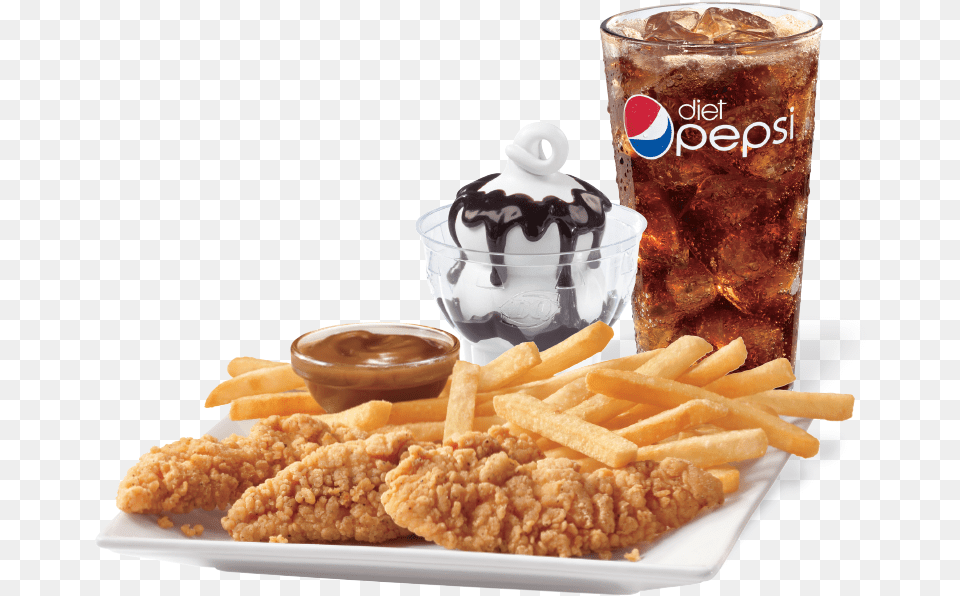 Pc Chicken Strip Meal Food Menu Dairy Queen Dairy Queen Chicken Strips, Fries, Beverage, Soda Png