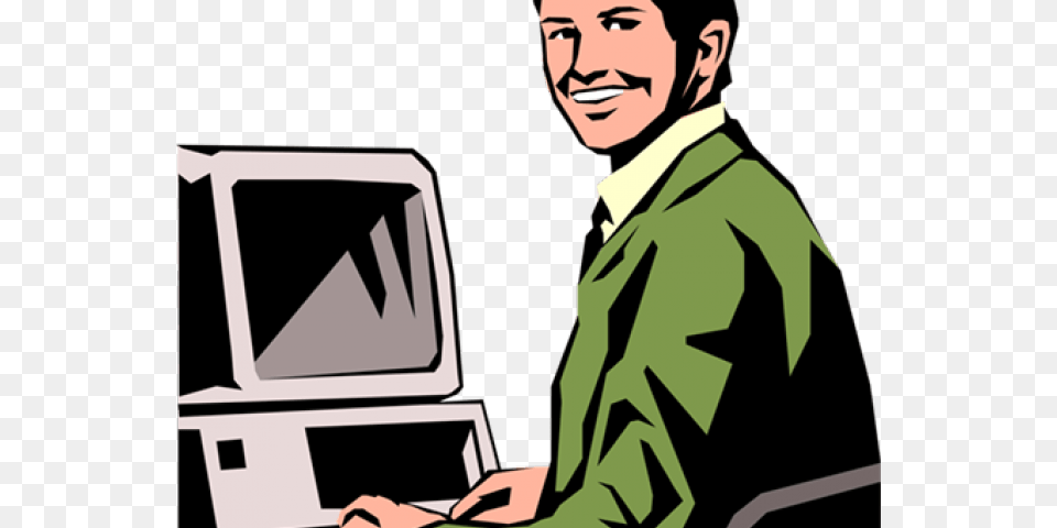 Pc Clipart Computer Science Student, Adult, Person, Electronics, Man Free Transparent Png