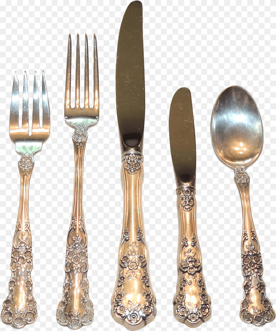 Pc Gorham Sterling Silver Buttercup Flatware Place Spoon, Cutlery, Fork, Blade, Dagger Png