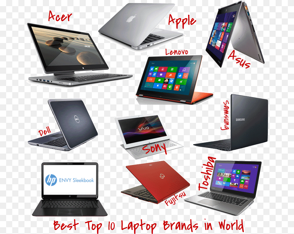Pc Laptop Brands Top 10 World, Computer, Electronics, Tablet Computer, Hardware Free Png