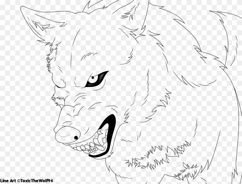 Pc Wolf Lineart By Toxicthewolf94 Wolf Drawing Lineart, Gray Free Transparent Png
