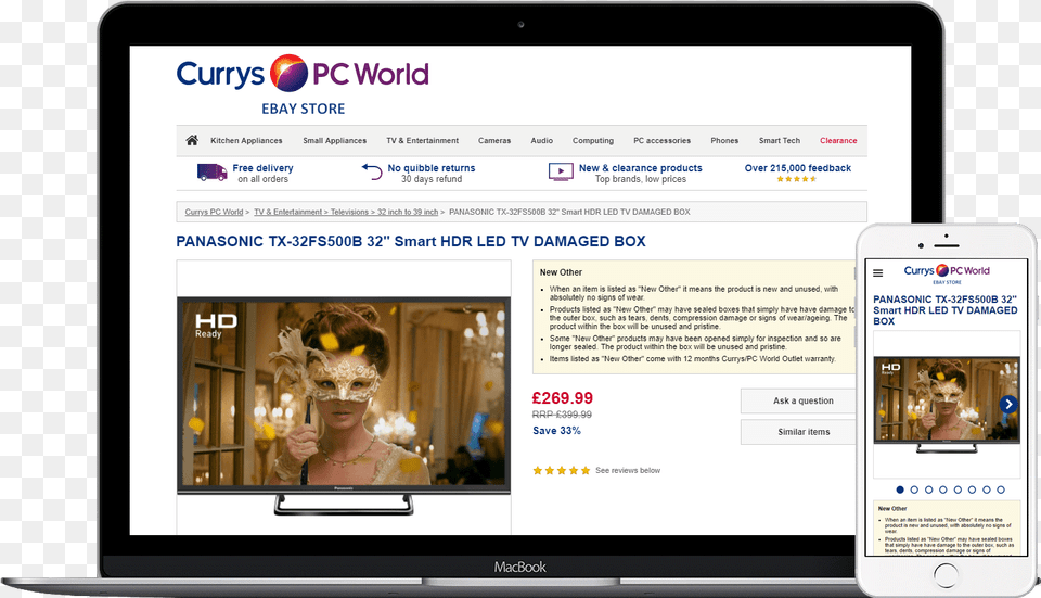 Pc World Panasonic Tx 32es500b 32 Inch Hd Ready Freeview Play, File, Adult, Wedding, Webpage Png Image