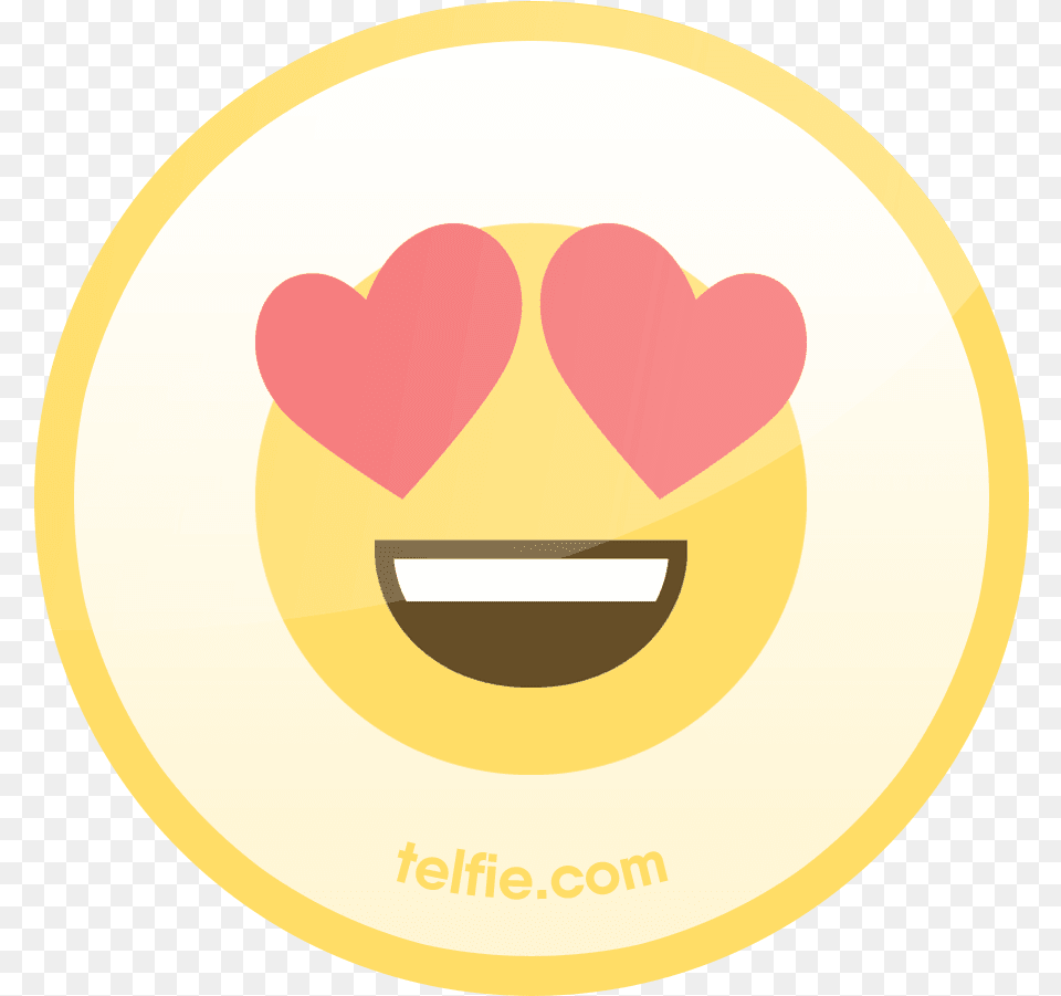 Pcholic New Telfie App Sticker Smiling Face With Heart Circle, Gold, Logo, Gold Medal, Trophy Png