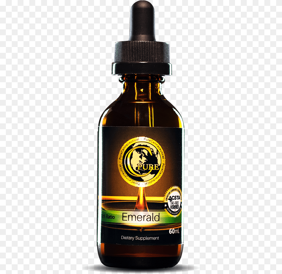 Pcrx Emerald Tincture Gold, Bottle, Cosmetics, Perfume Png