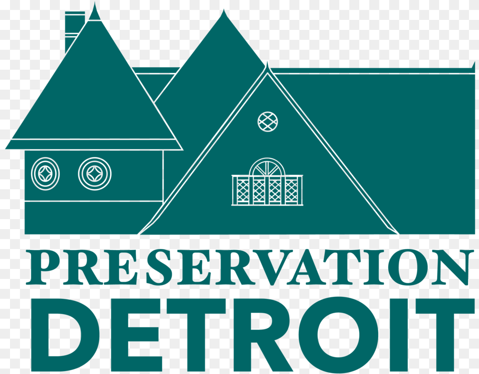 Pd Logo New Mack House V6 Full Green Preservation Detroit, Advertisement, Poster, Triangle, Architecture Png
