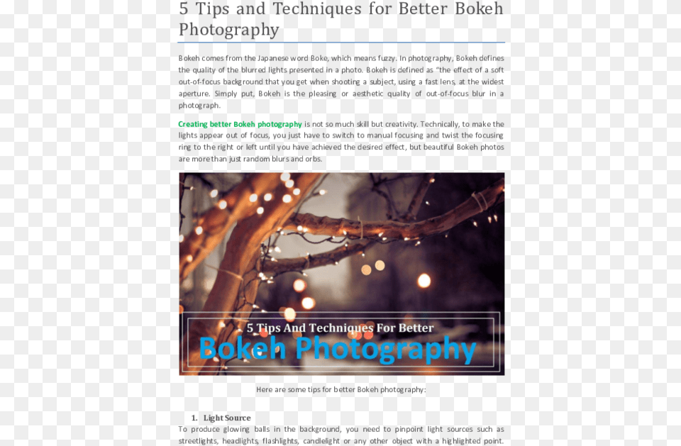 Pdf 5 Tips And Techniques For Better Bokeh Photography Christmas, Advertisement, Poster, Lighting, City Free Png