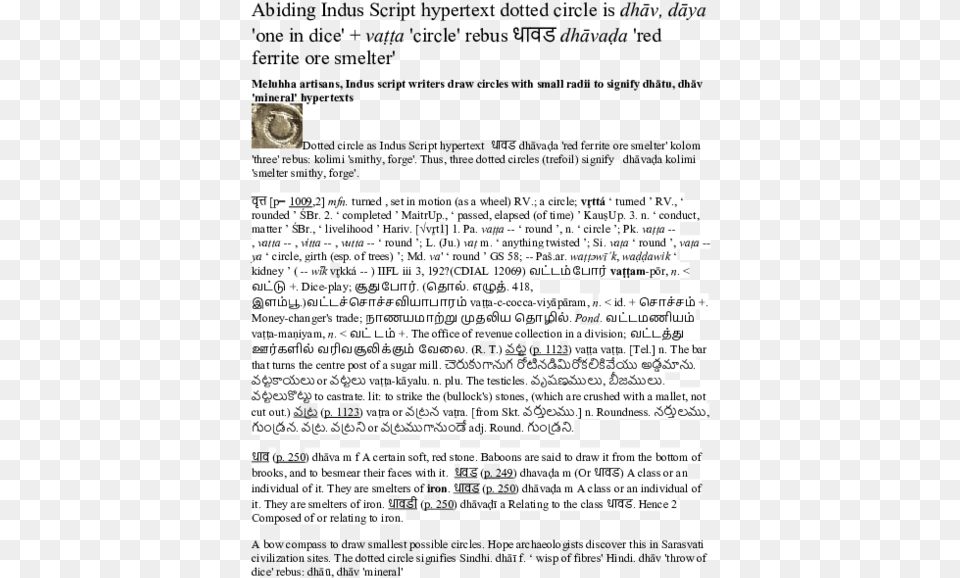 Pdf Abiding Indus Script Hypertext Dotted Circle Is Dhv Document, Letter, Text, Page Free Transparent Png