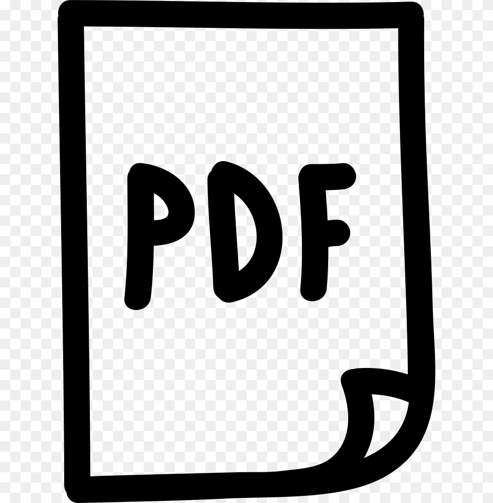 Pdf File Hand Drawn Symbol Drawn Pdf Icon, Sign, Text, Smoke Pipe Png