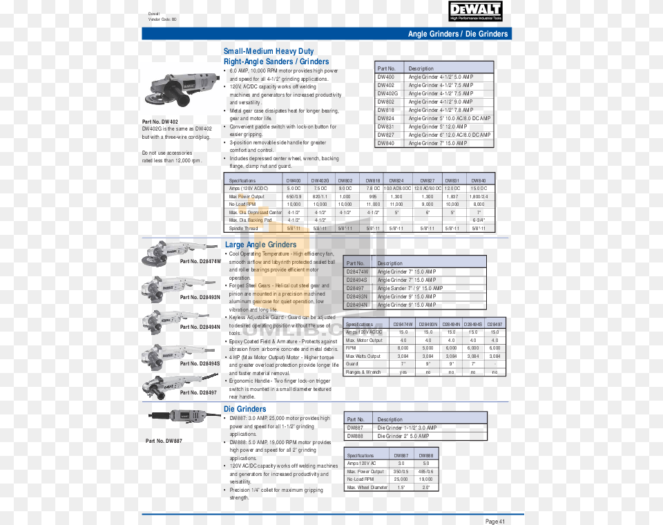 Pdf For Dewalt Other Dw887 Large Angle Grinder Manual Document, Page, Text, Gun, Weapon Free Png Download