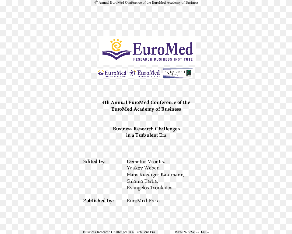 Pdf Proceedings Of The 4th Annual Euromed Conference Final Language, Logo, Text, Purple Png