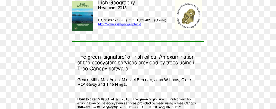 Pdf The Green U0027signatureu0027 Of Irish Cities An Examination Screenshot, File Free Transparent Png