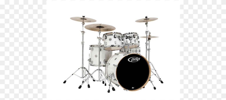 Pdp Concept Maple Shell Pack 5 Piece Drum Kit Pearlescent Pdp Concept Maple White, Musical Instrument, Percussion Png Image