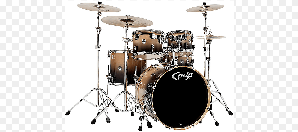 Pdp Pdcb2215nc 5 Piece Drum Kit Natural To Charcoal Pdp Concept Maple Silver To Black, Musical Instrument, Percussion Png