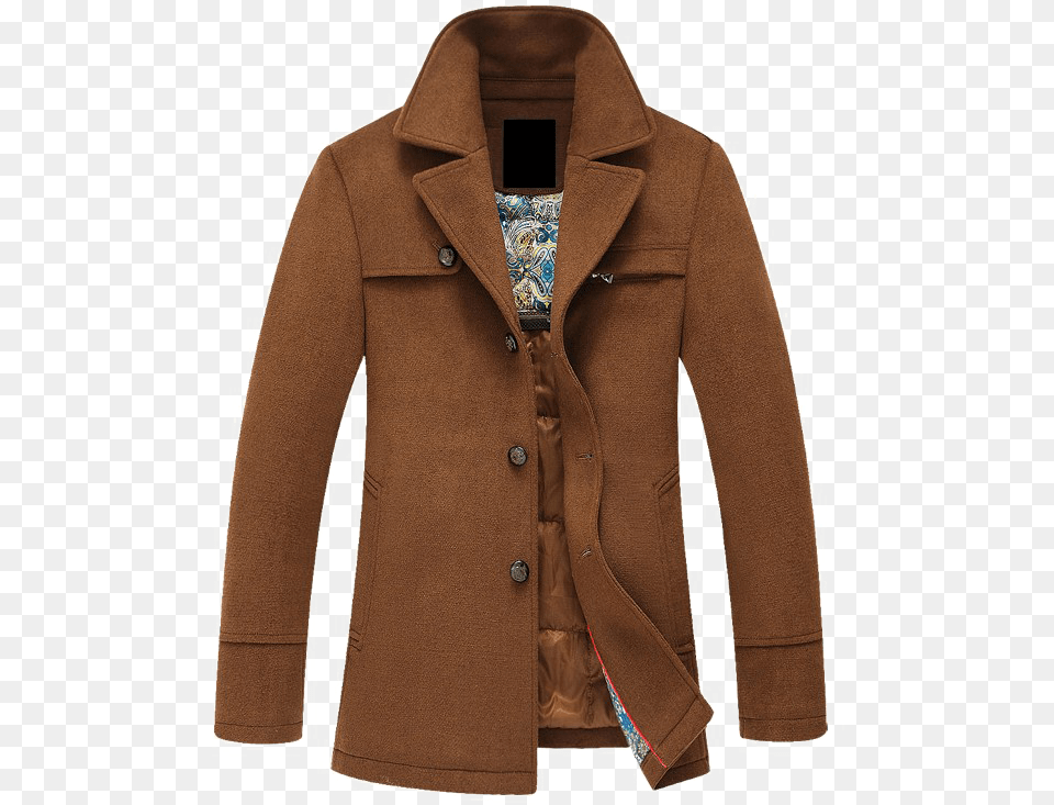 Pea Coat Photo Mens Brown Pea Coat, Blazer, Clothing, Jacket, Overcoat Png