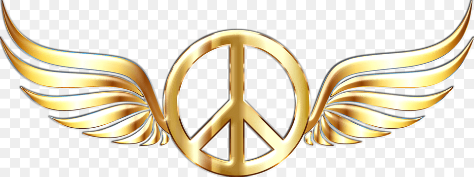 Peace Clipart, Emblem, Symbol, Logo, Gold Free Png Download
