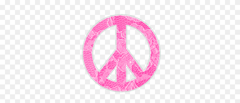 Peace Design With Rhinestone And Lace Materials, Symbol, Purple, Logo Free Transparent Png
