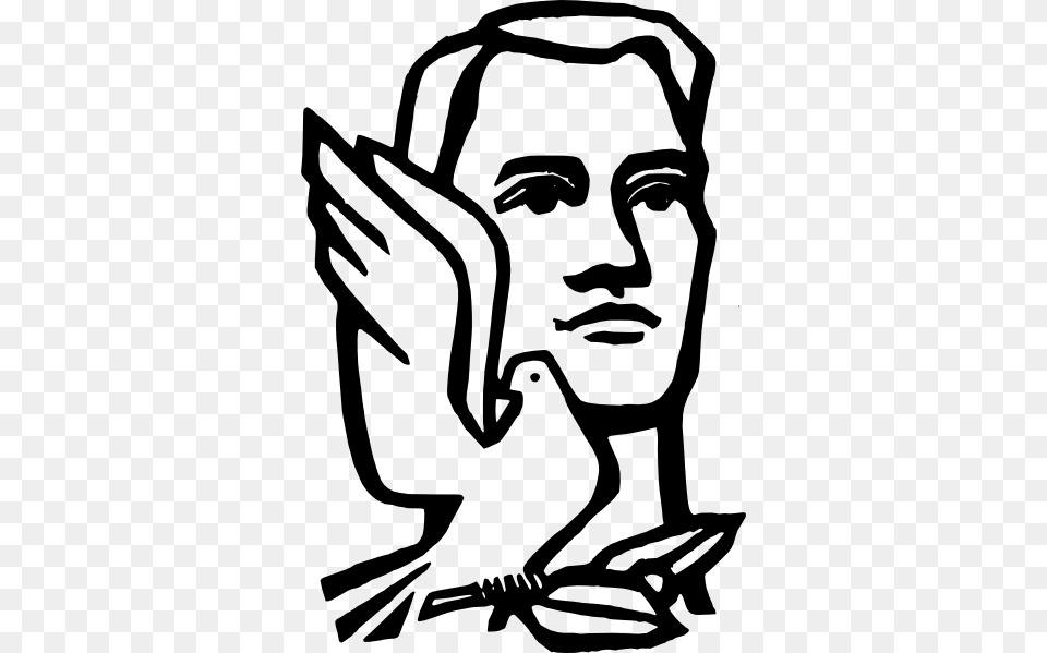 Peace Dove Clip Art, Stencil, Person, Face, Head Free Png