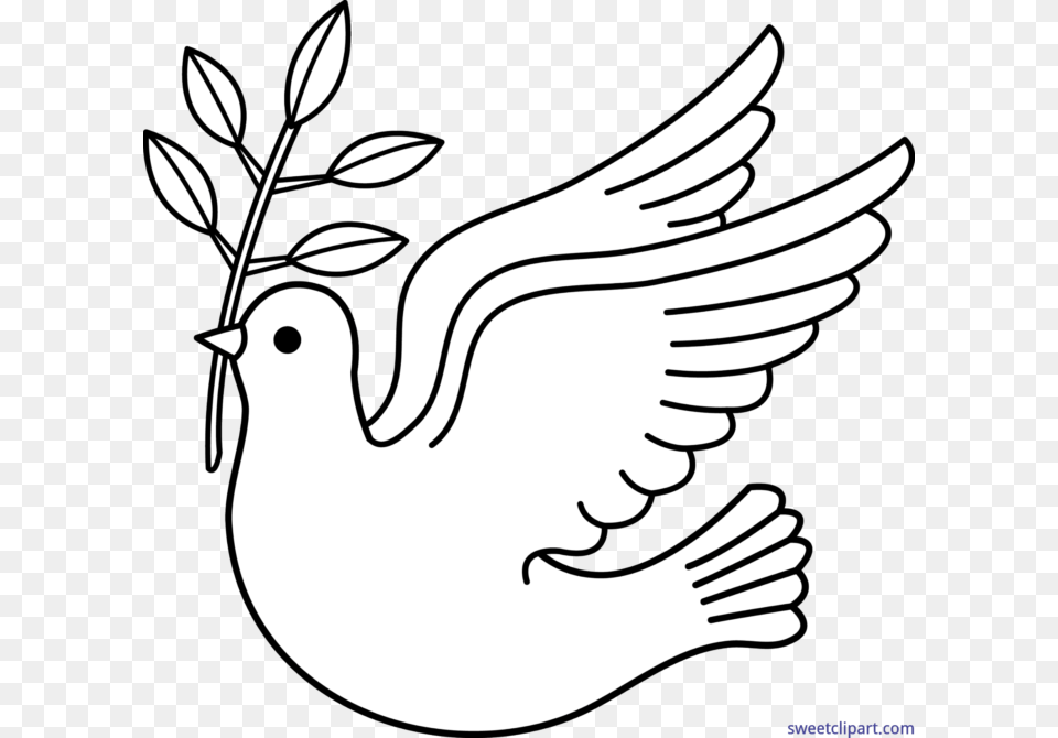 Peace Dove Lineart Clip Art, Stencil, Animal, Bird, Pigeon Png