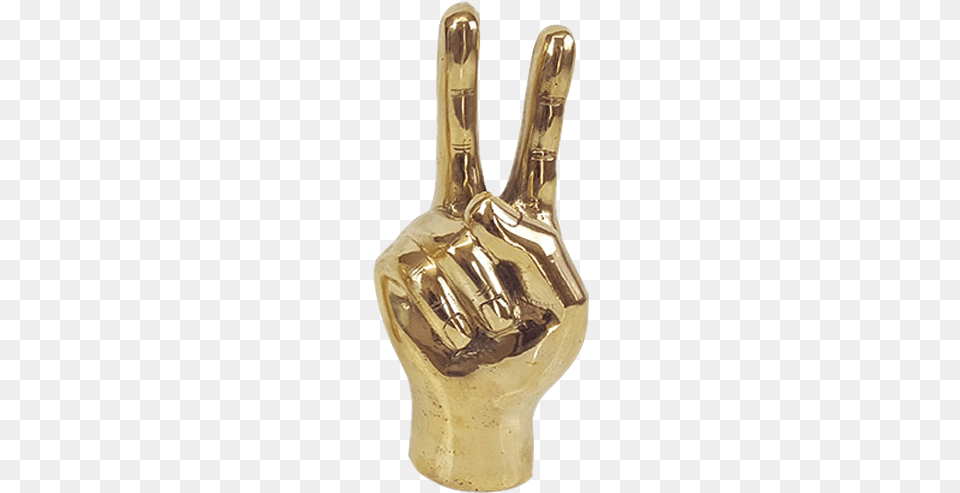 Peace Hand Statue, Smoke Pipe, Bronze Free Png Download