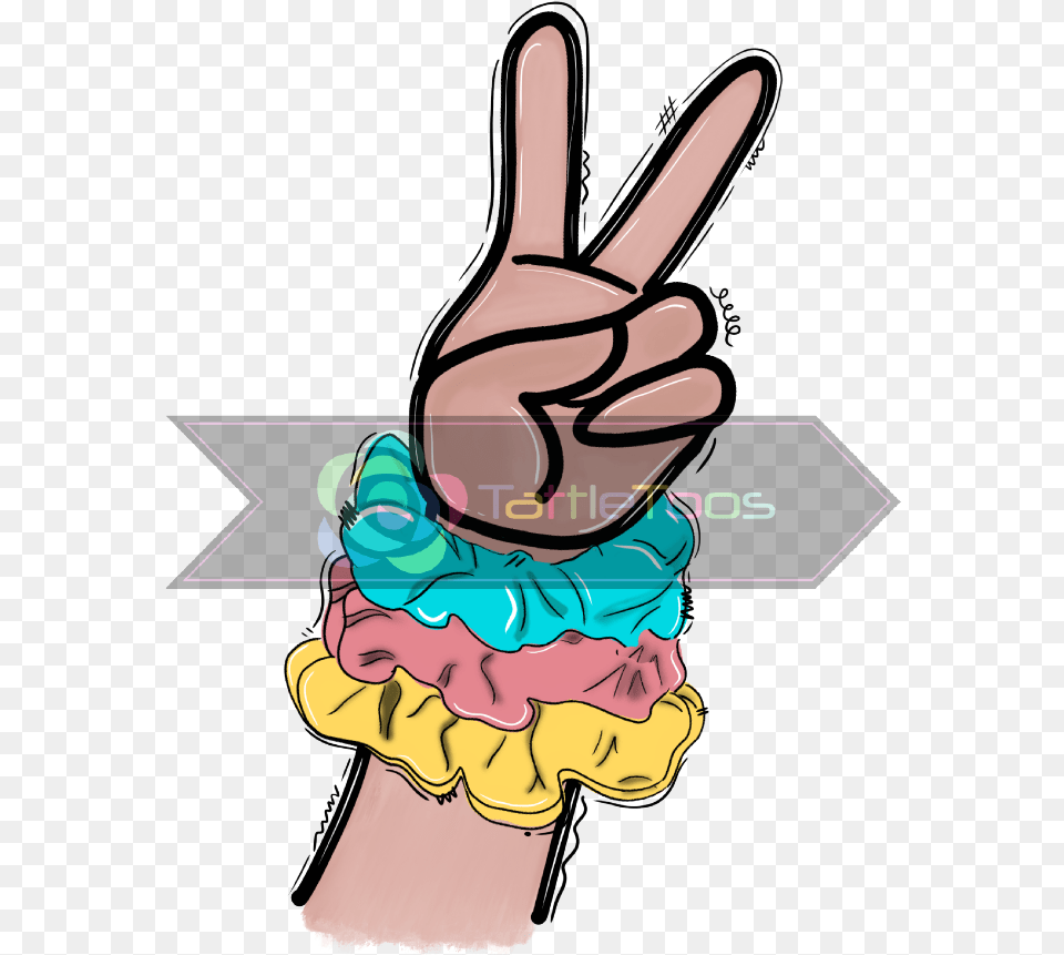 Peace Hand With Scrunchies Vsco Girls, Body Part, Finger, Person, Adult Free Png