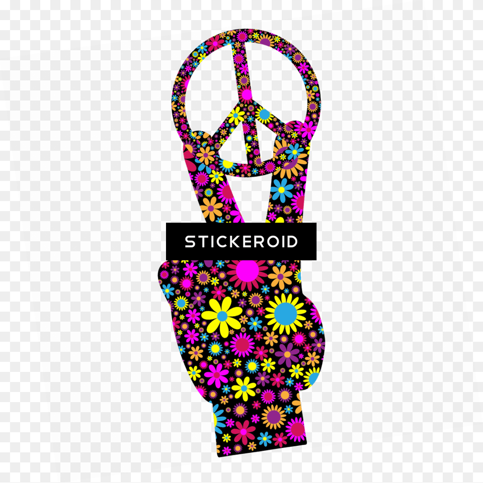 Peace Hippie Floral Peace Hand Sign Fullqueen Duvet Cover, Art, Accessories, Purple Png Image