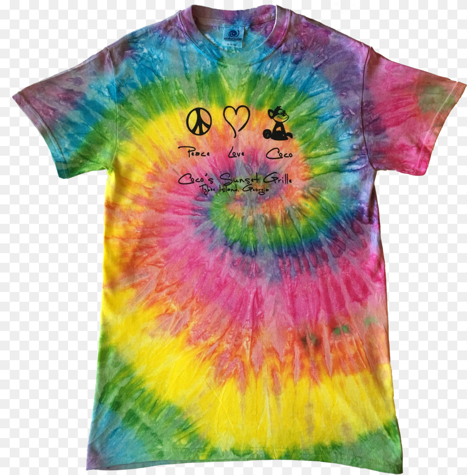 Peace Love Coco Tshirt Rainbow Front, Clothing, Dye, T-shirt, Person Png