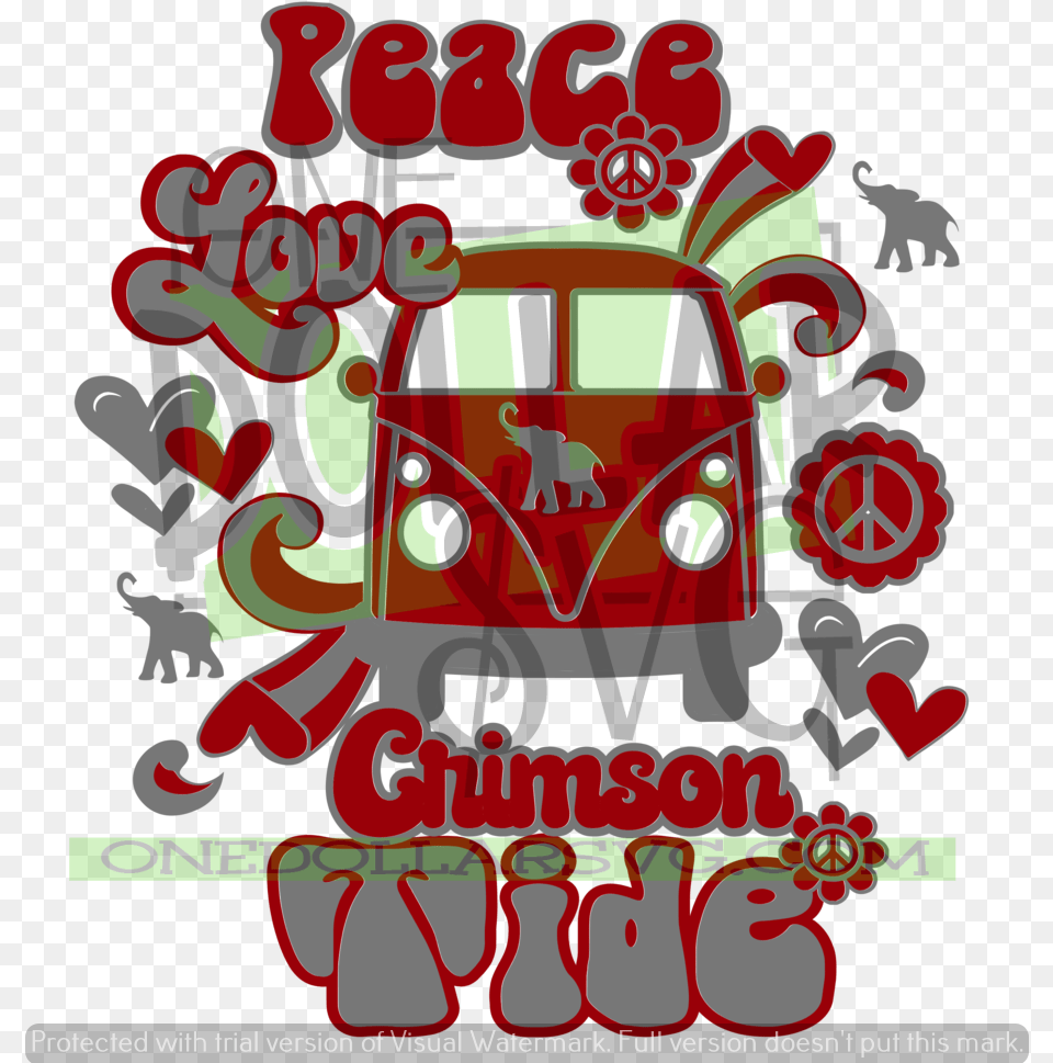Peace Love Crimson Tide Language, Advertisement, Poster, Dynamite, Weapon Free Png Download