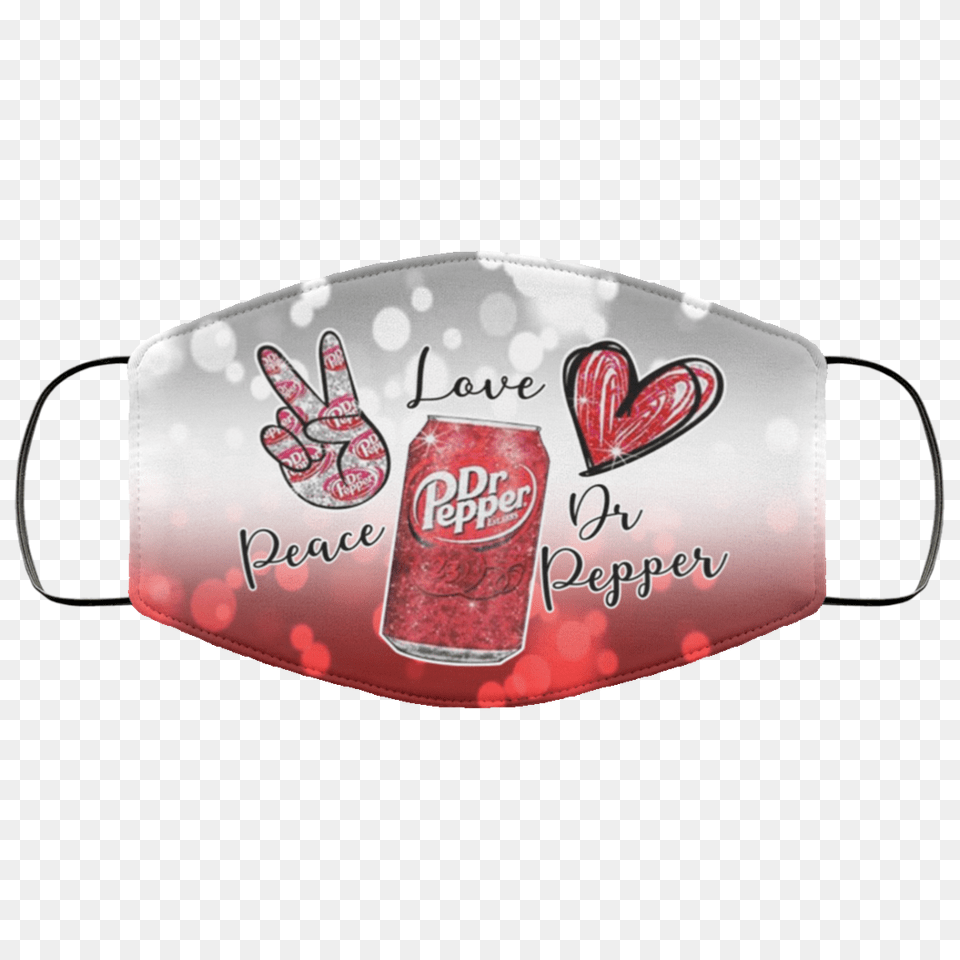 Peace Love Dr Pepper Face Mask Dr Pepper Face Mask, Beverage, Coke, Soda, Can Free Png Download