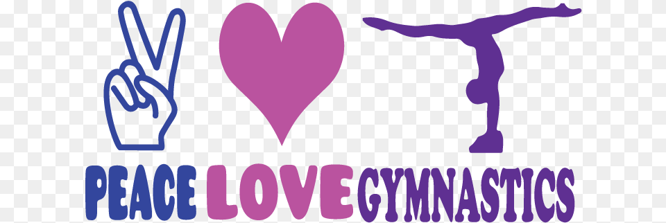 Peace Love Gymnastics Logo Design Peace Love Gymnastics, Purple, Heart, Person, Balloon Free Png