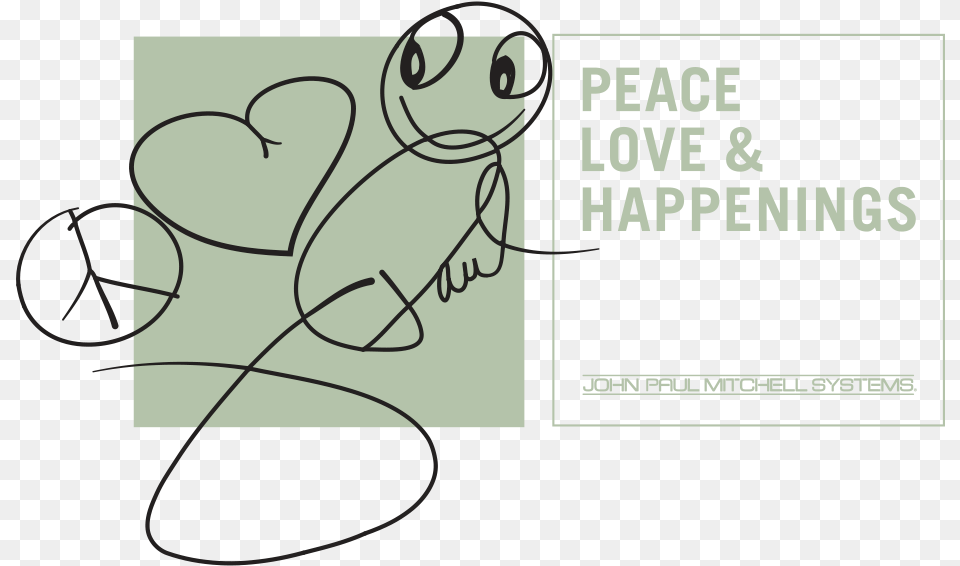 Peace Love Happenings Jps Paul Mitchell Logo, Book, Publication, Text, Comics Png