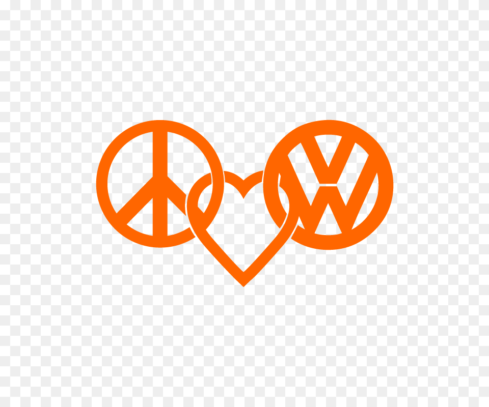 Peace Love Vw Logo Decal Sticker In Orange Banksy Clipart Volkswagen Black Logo Vector Free Transparent Png