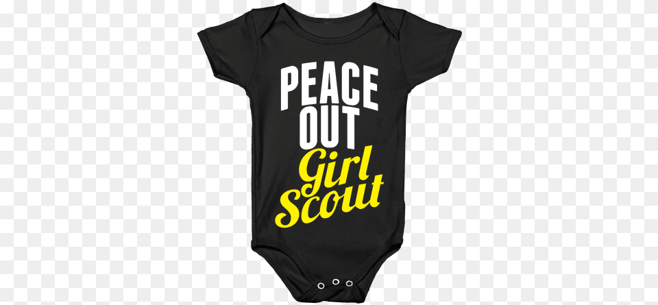Peace Out Girl Scout Baby Onesy Iguana In Baby Clothes, Clothing, T-shirt, Shirt Free Png