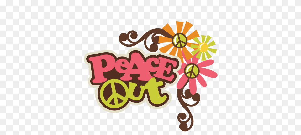 Peace Out Scrapbook Title Peace Sign Flower Svgs, Art, Floral Design, Graphics, Pattern Free Png