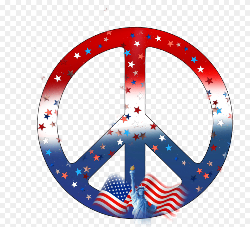 Peace Peacesign Red White Blue Starsstatueofliberty Circle, American Flag, Flag, Adult, Female Png